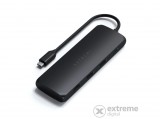 Satechi Aluminium USB-C Hybrid Multiport adapter, SSD tárolórekesszel, HDMI 4K, 2 x USB-A 3.1 Gen 2 akár 10 Gbps, Fekete