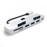 Satechi Aluminum TYPE-C CLAMP PRO HUB (3x USB 3.0,MicroSD) ezüst (ST-TCIMHS) (ST-TCIMHS)
