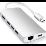 Satechi ST-TCMA2S dokkoló állomás és port replikátor USB 3.2 Gen 1 (3.1 Gen 1) Type-C Ezüst (ST-TCMA2S Aluminum Multi-Port Adapter Version 2 (Silver))