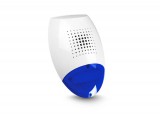 SATEL Sziréna, kültéri hang-fényjelző, kék színű LED fényjelzővel, fehér színű tojásdad kétszeresen szabotázsvédett (nyitás, leszakítás)