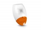 SATEL Sziréna, kültéri hang-fényjelző, narancssárga színű LED fényjelzővel, fehér színű tojásdad kétszeresen szabotázsvédett (nyitás, leszakítás)