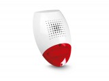SATEL Sziréna, kültéri hang-fényjelző, piros színű LED fényjelzővel, fehér színű tojásdad kétszeresen szabotázsvédett (nyitás, leszakítás)