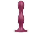 Satisfyer Double Ball-R - tapadókorongos súlyozott dildó (piros)