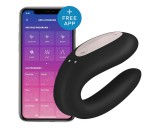 Satisfyer Double Joy - okos vízálló párvibrátor (fekete)