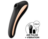 Satisfyer Dual Kiss - akkus hüvelyi és csikló vibrátor (fekete)