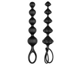 Satisfyer Love Beads - gyöngyös anál dildó szett (fekete)