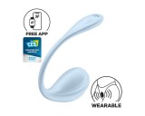 Satisfyer Smooth Petal - okos vibrációs tojás (kék)