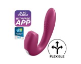 Satisfyer Sunray - akkus, léghullámos 2in1 vibrátor (piros)