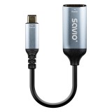 Savio AK-78 video átalakító kábel 0,015 M USB C-típus HDMI Fekete, Ezüst