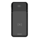 Savio BA-09 külső akkumulátor Lítium-polimer (LiPo) 37 mAh Vezeték nélkül tölthető Fekete