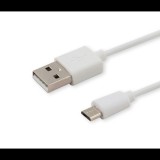 Savio CL-124 USB-A apa - Micro USB apa 2.0 Adat és töltőkábel - Fehér (2m) (CL-124)