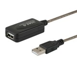 Savio CL-130 USB-A apa - USB-A anya 2.0 Aktív Hosszabbítő kábel - Fekete (10m) (CL-130)