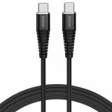Savio CL-160 USB-C apa - USB-C apa Adat és töltő kábel - Fekete (2m) (CL-160)