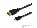 Savio CL-39 micro HDMI/HDMI kábel, fekete, aranyozott, 1m