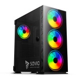 Savio PC Case Prime X1 ARGB Glass Black Midi Tower Fekete