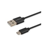 SAVIO USB-C apa - USB 2.0-A apa Adat- és töltőkábel 2m - Fekete (CL-129)