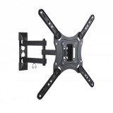 Sbox LCD-443 23“ - 55“, 30 kg, dönthető, forgatható fekete dupla karos fali konzol