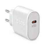 SBS TETR1CPD20 1x USB Type-C Hálózati töltő - Fehér (20W) (TETR1CPD20)