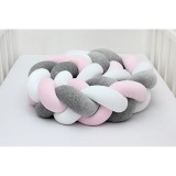 Scamp fejvédő-rácsvédő fonott 180cm Fehér-Szürke-Rózsaszín RFT005 180CM