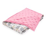 Scamp Minky-vászon takaró (Pink Hedgehog Grey)