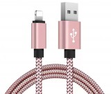 Schenopol Extra strapabíró 1 méteres Lightning Iphone gyorstöltő és USB adatkábel - - Rose Gold
