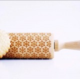 Schenopol Karácsonyi mintás sodrófa, mintás nyújtófa, kekszmintázó sodrófa - Hópehely