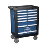 Scheppach TW 1000 - SZERSZÁMKOCSI MŰHELYKOCSI SZERSZÁMOKKAL, 7 FIÓKOS, 263 DB-OS