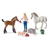 Schleich: Állatorvos látogatása kancánál és csikójánál 42486