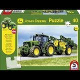 Schmidt John Deere Traktor 7530 tápanyagszóróval 40db-os puzzle (55625) + SIKU Traktor modell (13895-184) (13895-184) - Kirakós, Puzzle