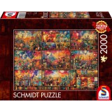 Schmidt Spiele Kellemes időtöltés - Utazás könyvekkel és borral 2000 darabos puzzle (59745)