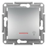 Schneider ASFORA egypólusú kapcsoló jelzőfényes lámpajel rugós bekötés alumínium (EPH1800161) (EPH1800161)