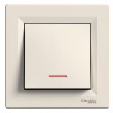 Schneider ASFORA egypólusú kapcsoló jelzőfényes rugós bekötés bézs (EPH1600123) (EPH1600123)