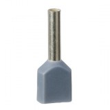 SCHNEIDER AZ5DE007D Dupla érvéghüvely 2x0,75 mm2 DIN 5x100db adagolóban szürke L=15mm