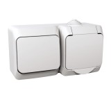 Schneider Cedar Plus 2P+F csatlakozóaljzat egypólusú kapcsolóval (WDE000500)