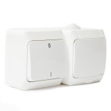 Schneider Dugalj + kétpólusú kapcsoló fehér CEDAR PLUS IP44