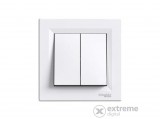 Schneider Electric Asfora N101x2 kettős nyomókapcsoló, fehér