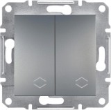 SCHNEIDER EPH0600162 ASFORA Kettős váltókapcsoló, rugós bekötés, acél (106+6)