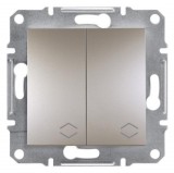 SCHNEIDER EPH0600169 ASFORA Kettős váltókapcsoló, rugós bekötés, bronz (106+6)