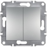 SCHNEIDER EPH1100161 ASFORA Kettős nyomókapcsoló, rugós bekötés, alumínium