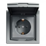 Schneider EPH3100362 ASFORA GYV/csapfedeles/IP44 2P+F csatlakozóaljzat acél (EPH3100362)