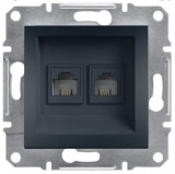SCHNEIDER EPH4200171 ASFORA 2xRJ11 telefon aljzat, antracit