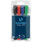 SCHNEIDER "Maxx 290" 2-3 mm kúpos 4 különböző színű tábla- és flipchart marker készlet
