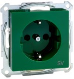 SCHNEIDER MTN2300-0304 MERTEN 2P+F dugalj csatlakozóaljzat, gyermekvédelemmel, rugós bekötés, 16A, System-M, zöld