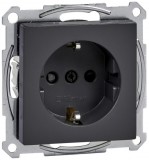 SCHNEIDER MTN2300-0414 MERTEN 2P+F dugalj csatlakozóaljzat, gyermekvédelemmel, rugós bekötés, 16A, System-M, antracit