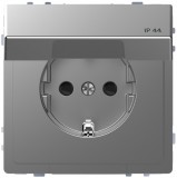 SCHNEIDER MTN2314-6036 MERTEN 2P+F dugalj csatlakozóaljzat, gyermekvédelemmel, csapófedéllel, rugós bekötés, 16 A, IP44, D-Life, acél