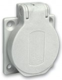 SCHNEIDER PKS51G PRATIKA Háztartási aljzat, 2P+F, 50x50, hátsó meghúzással, szürke, IP54, német