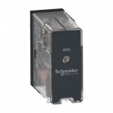 SCHNEIDER RXG26P7 Easy Harmony interface plug in relay, Harmony Electromechanical Relays, 5A, 2CO, basic, with LED, without lockable test button, 230V AC