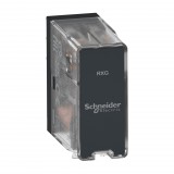 SCHNEIDER RXG28BD Easy Harmony interface plug in relay, Harmony Electromechanical Relays, 5A, 2CO, basic, without LED, withoutout lockable test button, 24V DC