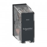 SCHNEIDER RXG28P7 Easy Harmony interface plug in relay, Harmony Electromechanical Relays, 5A, 2CO, basic, without LED, withoutout lockable test button, 230V AC