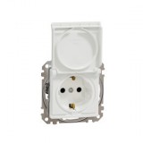 SCHNEIDER SDD111023 ÚJ SEDNA 2P+F dugalj csatlakozóaljzat biztonsági zsaluval, csapófedeles, csavaros bekötés, 16A, fehér